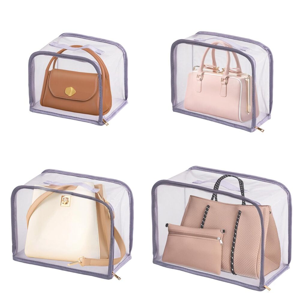 3224 4 PC Dust Bags Handbag, Clear Handbag Storage Organizer